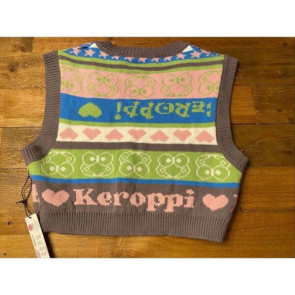 Hello Kitty Large NWT Keroppi sweater vest crop Top forever 21 - Picture 7 of 8